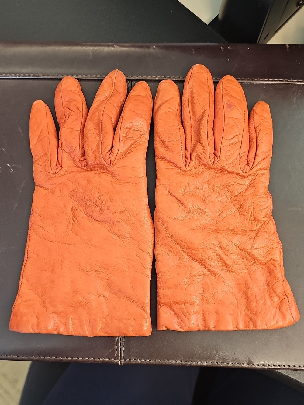 Vintage Henri Bendel Leather & Cashmere Gloves Size 6.5